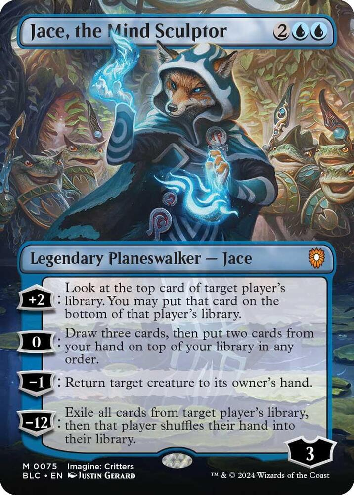 Jace, the Mind Sculptor (Borderless) (Raised Foil) - Commander: Bloomburrow (BLC)
