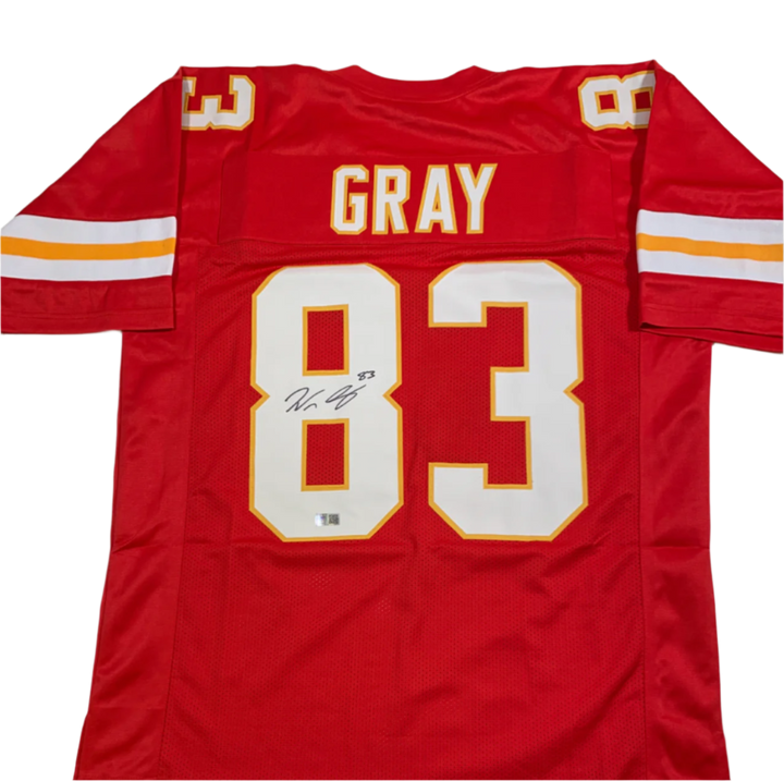 Noah Gray Signed Authenticated Red Custom Jersey - Beckett Certified