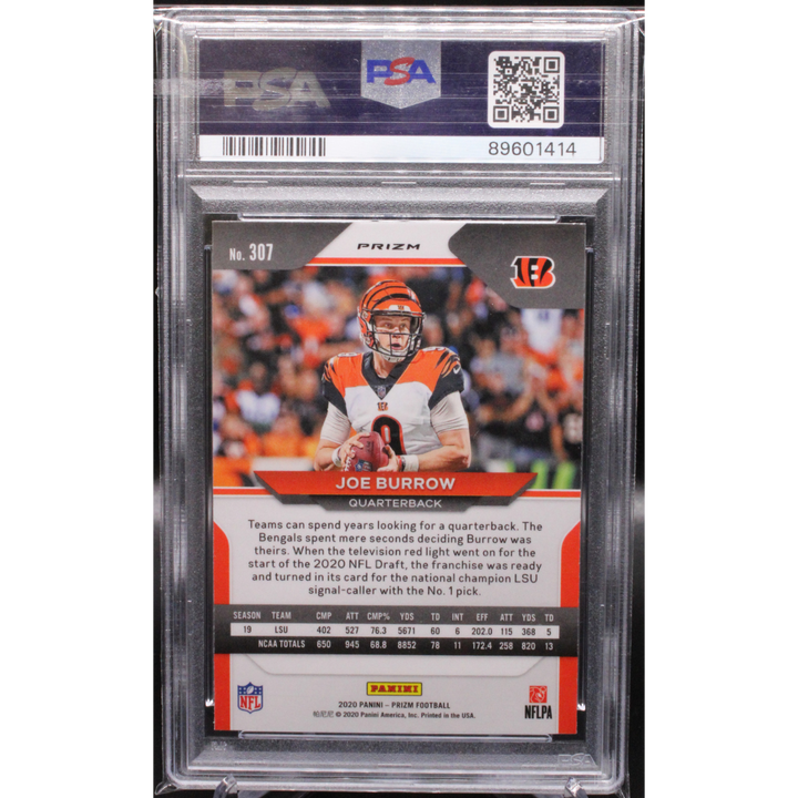 2020 Panini Prizm Football - Joe Burrow 307 - Red White Blue - PSA 9