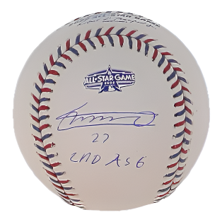 Vladimir Guerrero Jr. Autographed Signed 2022 All-Star Game Logo Baseball Inscribed "2nd ASG" (JSA & Guerrero Jr.) with Case