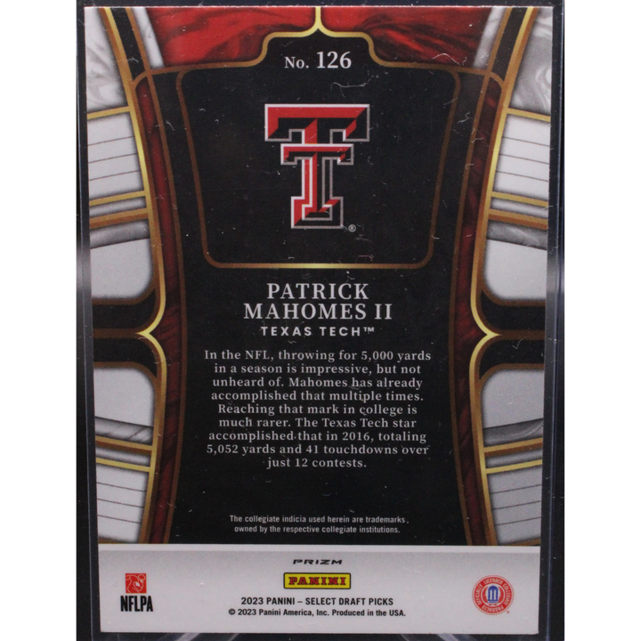 2023 Panini Select Football Collegiate - Patrick Mahomes 126 - Dragon Scale
