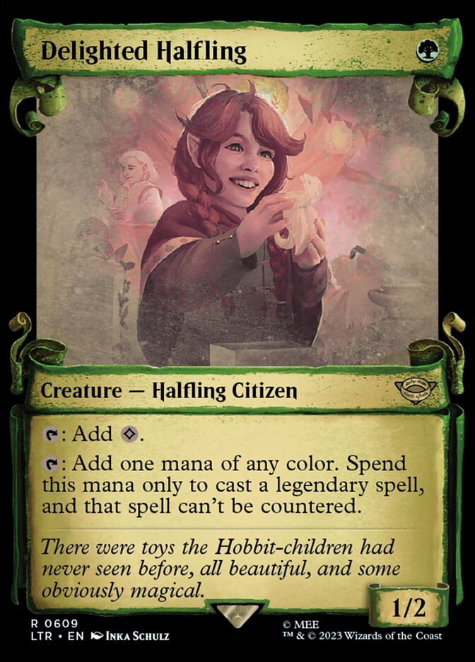 Delighted Halfling (Showcase Scrolls) - Universes Beyond: The Lord of the Rings: Tales of Middle-earth (LTR)