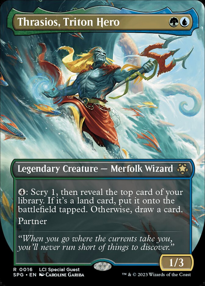 Thrasios, Triton Hero (Borderless) (Foil)- Special Guests (SPG)