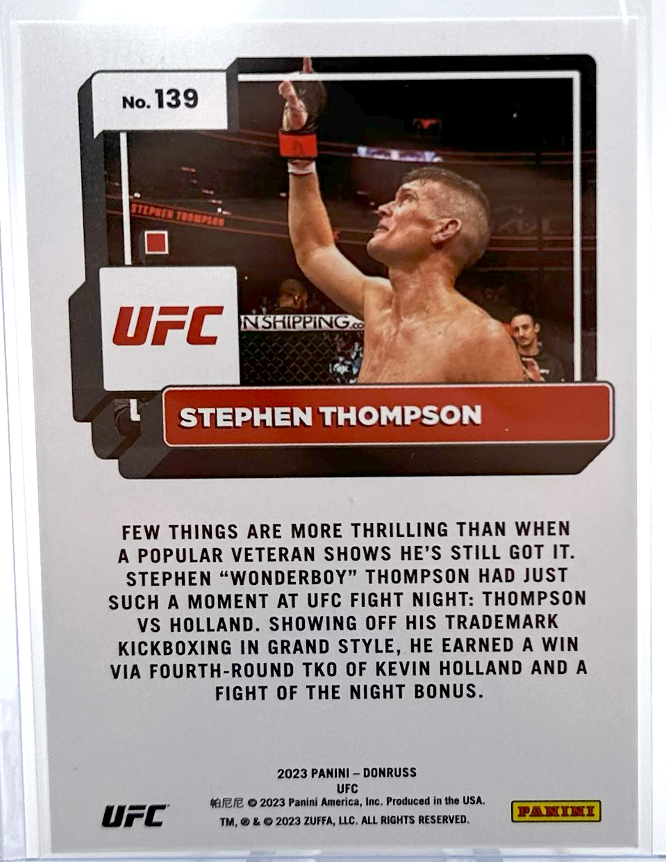 2023 Panini Donruss UFC - Stephen Wonderboy Thompsom - Gold /10