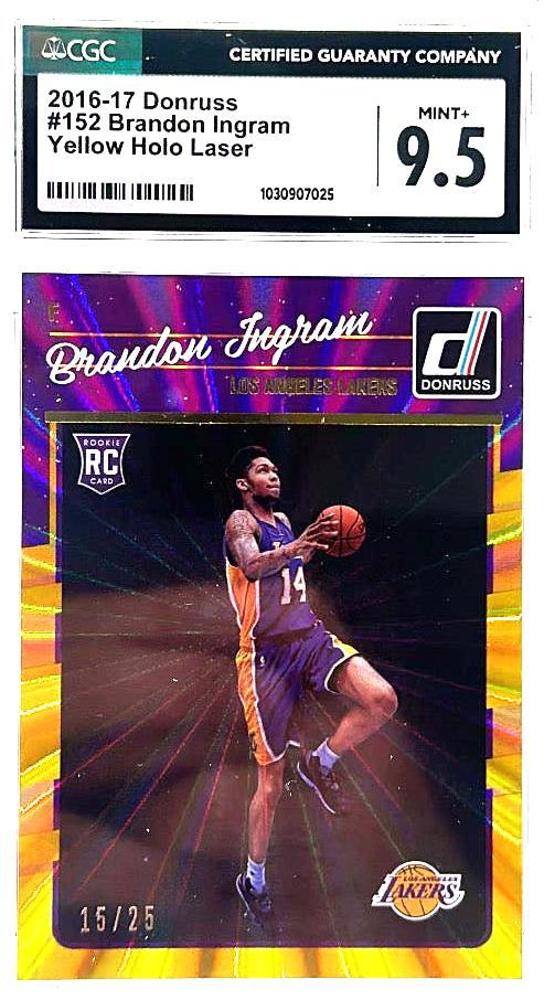 2016-17 Panini Donruss - Brandon Ingram 152 - Yellow Holo Laser /25 - CGC 9.5