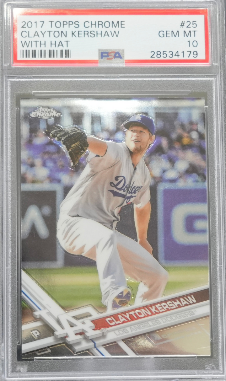 2017 Topps Chrome - Clayton Kershaw 25 - With Hat - PSA 10