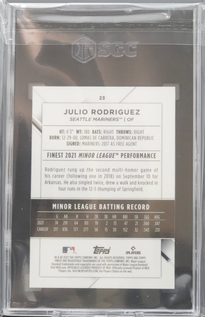 2022 Topps finest - Julio Rodriguez 23 - SGC 9