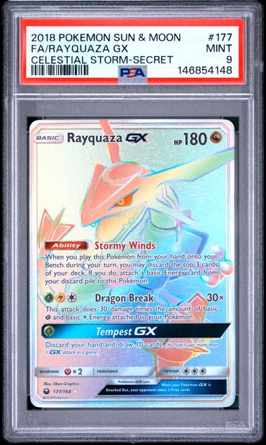 FA/Rayquaza GX - 2018 Pokemon Sun & Moon Celestial Storm - PSA 9