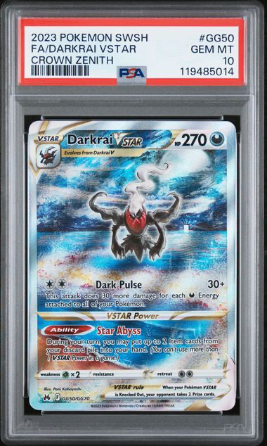 Darkrai Vstar GG50/GG70 - Crown Zenith - 2023 Pokemon - PSA 10
