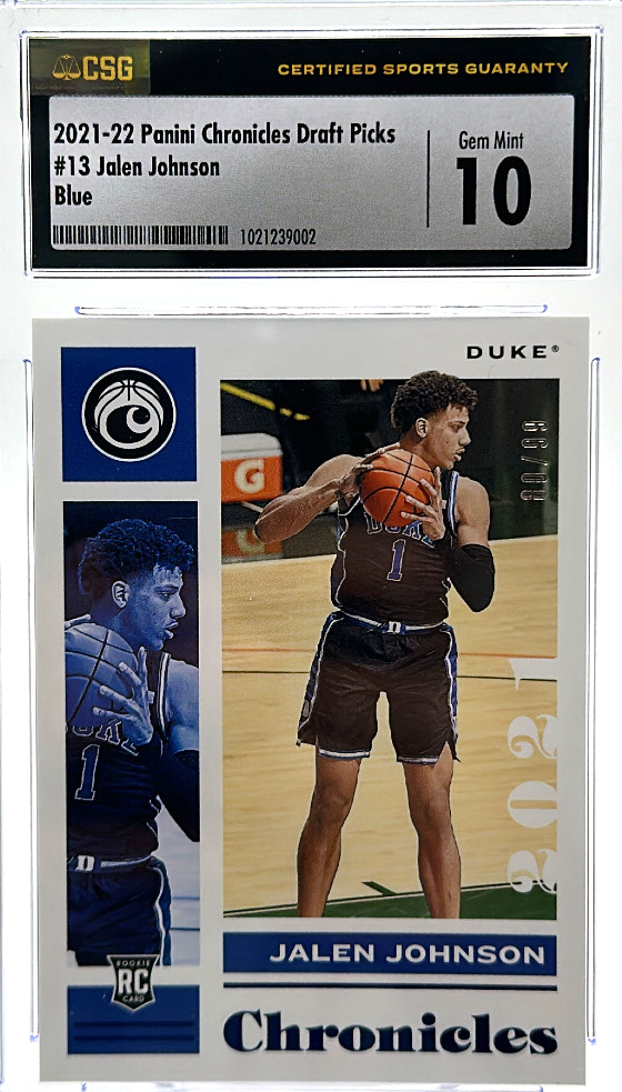 2021-22 Panini Chronicles Draft Picks - Jalen Johnson 13 - Blue /99 - CSG CGC 10