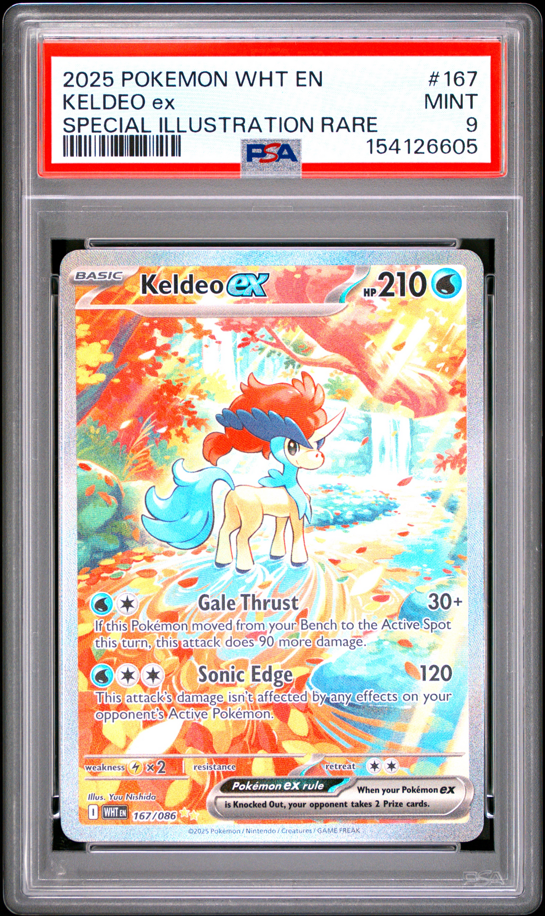 Keldeo ex #167 Special Illustration Rare - 2025 Pokemon WHT EN - PSA 9