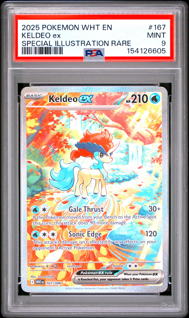 Keldeo ex #167 Special Illustration Rare - 2025 Pokemon WHT EN - PSA 9
