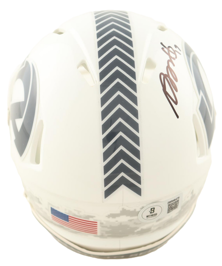 Davante Adams Autographed Signed Salute to Service Mini Helmet - Beckett Certified