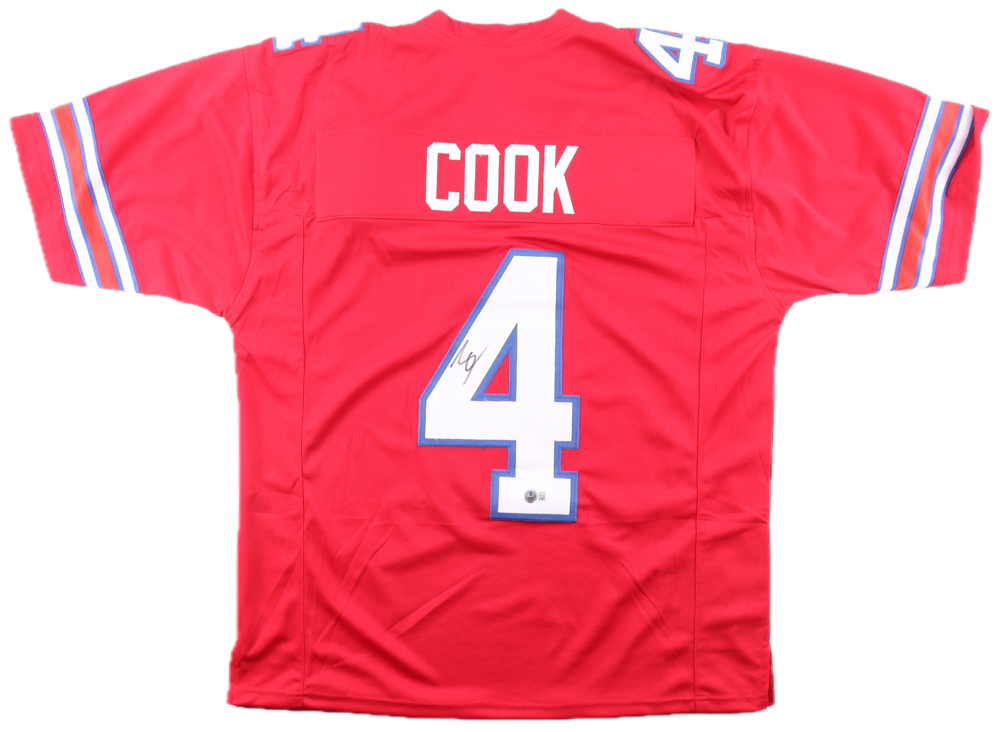 James Cook Signed Autographed Red Custom Jersey
