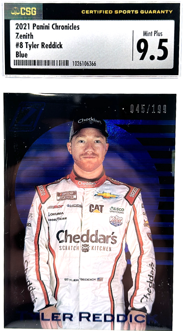 2020 Panini Chronicles Nascar Zenith - Tyler Reddick 8  - Blue /199 - CSG CGC 9.5