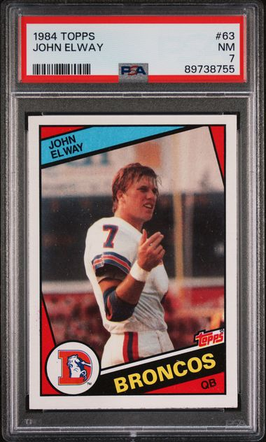 1984 Topps Football - John Elway #63 - PSA 7