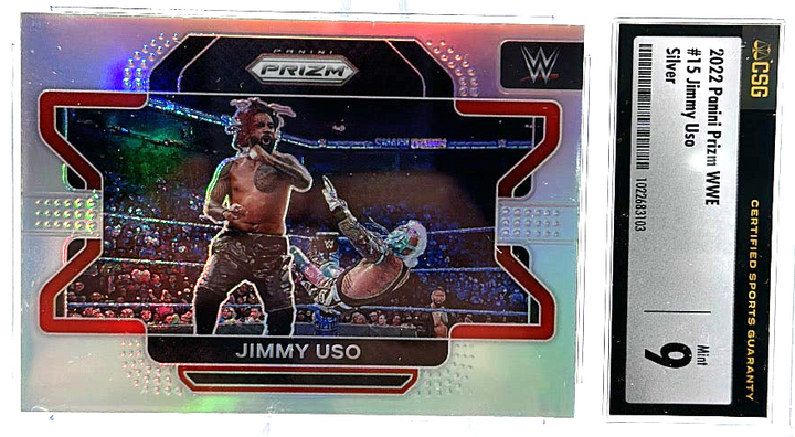 2022 Panini Prizm WWE - Jimmy Uso 15 - Silver - CSG CGC 9