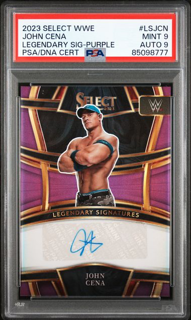 2023 Panini Prizm WWE - John Cena LS-JCN - Purple Legendary Signature /35 - PSA 9 Auto 9
