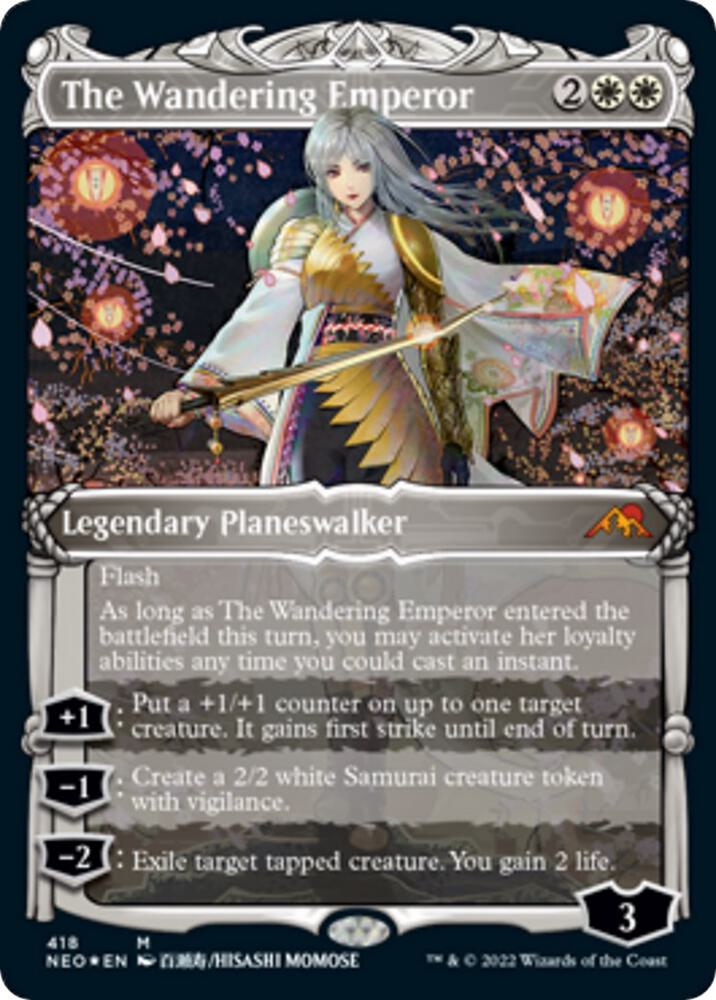 The Wandering Emperor (Showcase) (Foil Etched) - Kamigawa: Neon Dynasty (NEO)