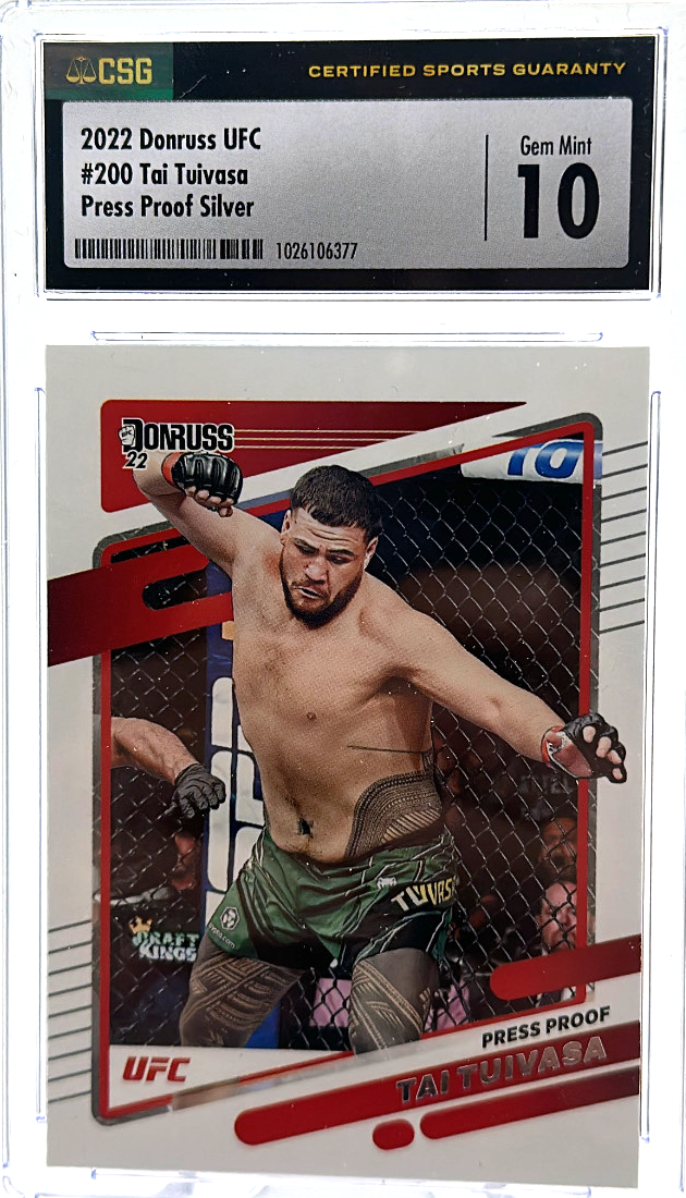 2022 Panini Donruss UFC - Tai Tuivasa 200 -  Press Proof Silver - CSG CGC 10