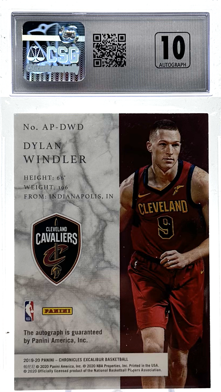 2019-20 Panini Chronicles - Dylan Windler AP-DWD - Exalibur Apprentice Signatures - CSG CGC 9.5 /10