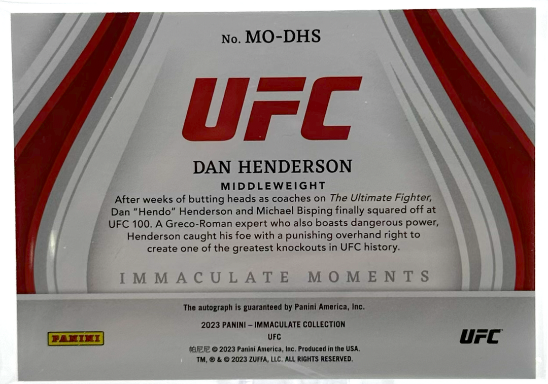 2023 Panini Immaculate UFC - Dan Henderson MO-DHS - Immaculate Moments /99