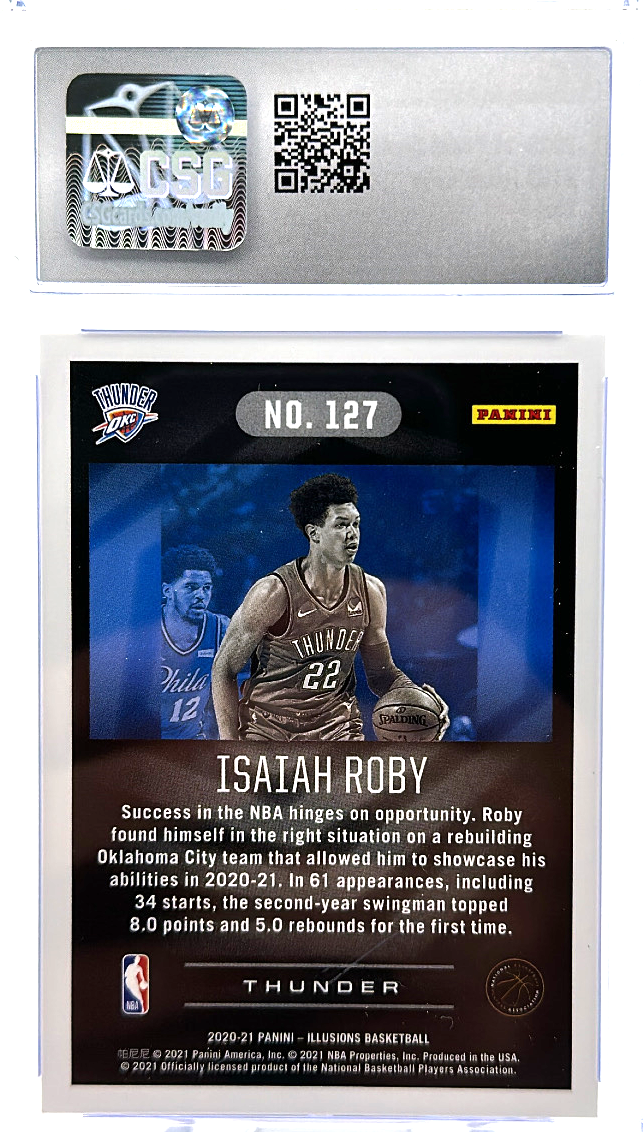 2020 Panini Illusions - Isaiah Roby 127 - Blue /25 - CSG CGC 9