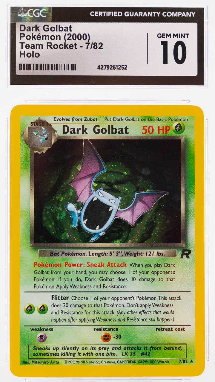 Dark Golbat 7/82 Team Rocket Holo - 2000 Pokemon - CGC 10