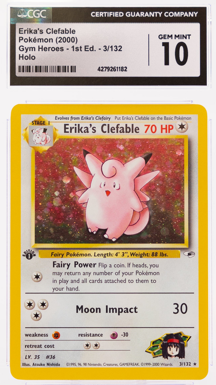 Erika's Clefable 3/132 Gym Heros 1st Edition - 2000 Pokemon - CGC 10