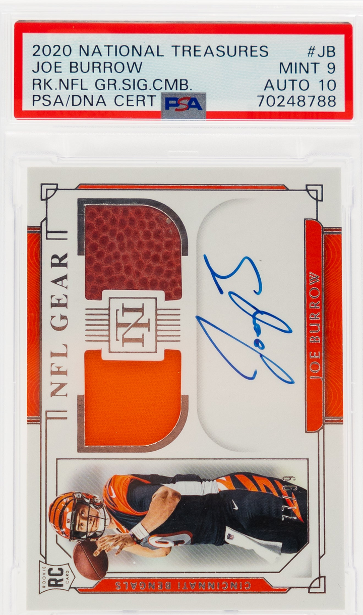 2020 Panini National Treasures - Joe Burrow RSC-JB - NFL Gear Signature /99 - PSA 9 / 10