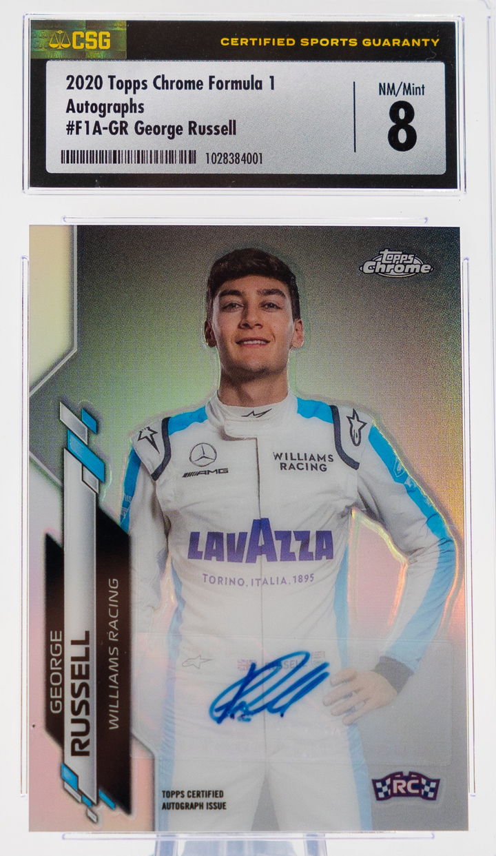 2020 Topps Chrome Formula 1 - George Russell F1A-GR - Silver Auto - CSG CGC 8 / 10