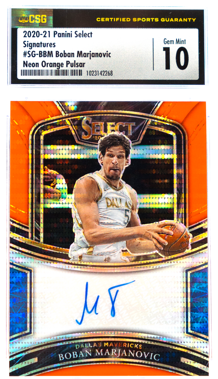 2020-21 Panini Select - Boban Marjanovic SG-BBM - Neon Orange Pulsar /30 - CSG CGC 10 / 10