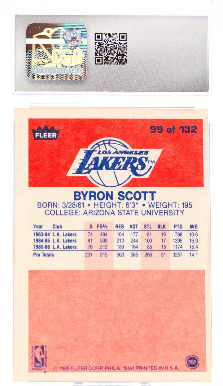 1986- 87 Fleer - Byron Scott 99 - CSG CGC 8