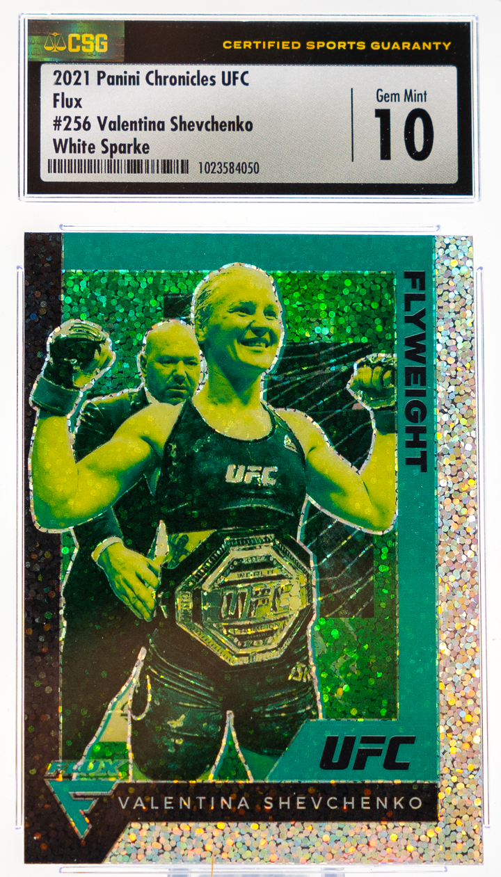 2021 Panini Chronicles Flux - Valentina Shevchenko 256 - White Sparkle - CSG CGC 10