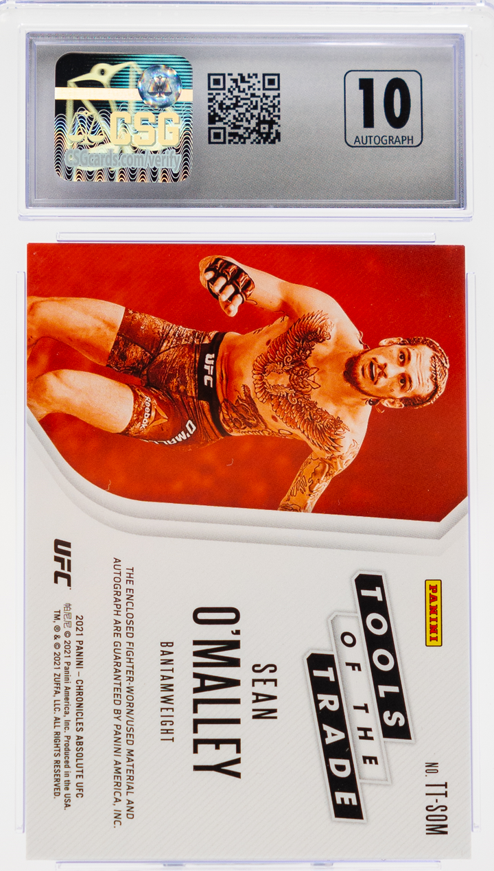 2021 Panini Chronicles UFC - Sean O'Malley TT-SOM - Absolute Tools of the Trade Autos /49 - CSG CGC 10 / 10