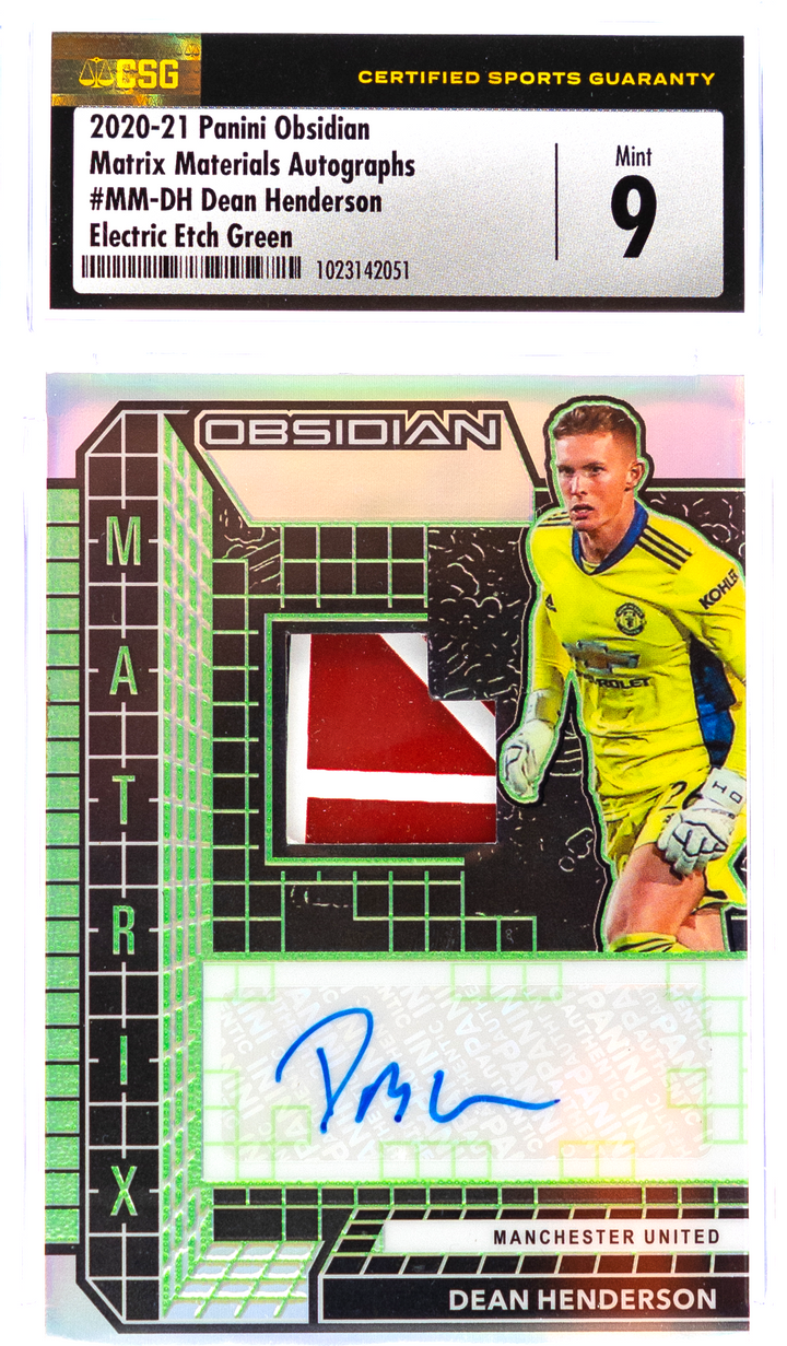 2020-21 Panini Obsidian - Dean Henderson MM-DH - Electric Etch Green /4 - CSG CGC 9 / 10