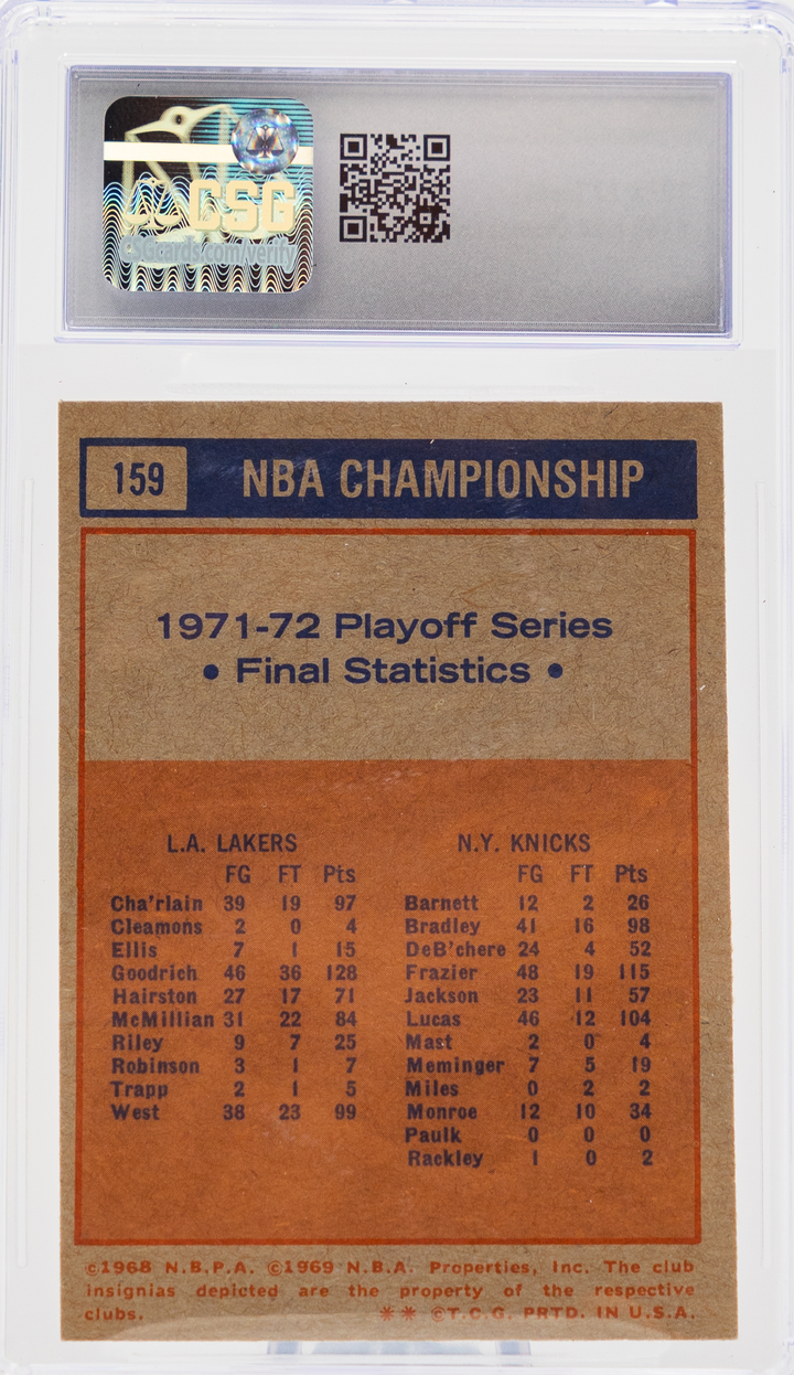 1972-73 Topps - NBA Champs Lakers 159 - CSG 8