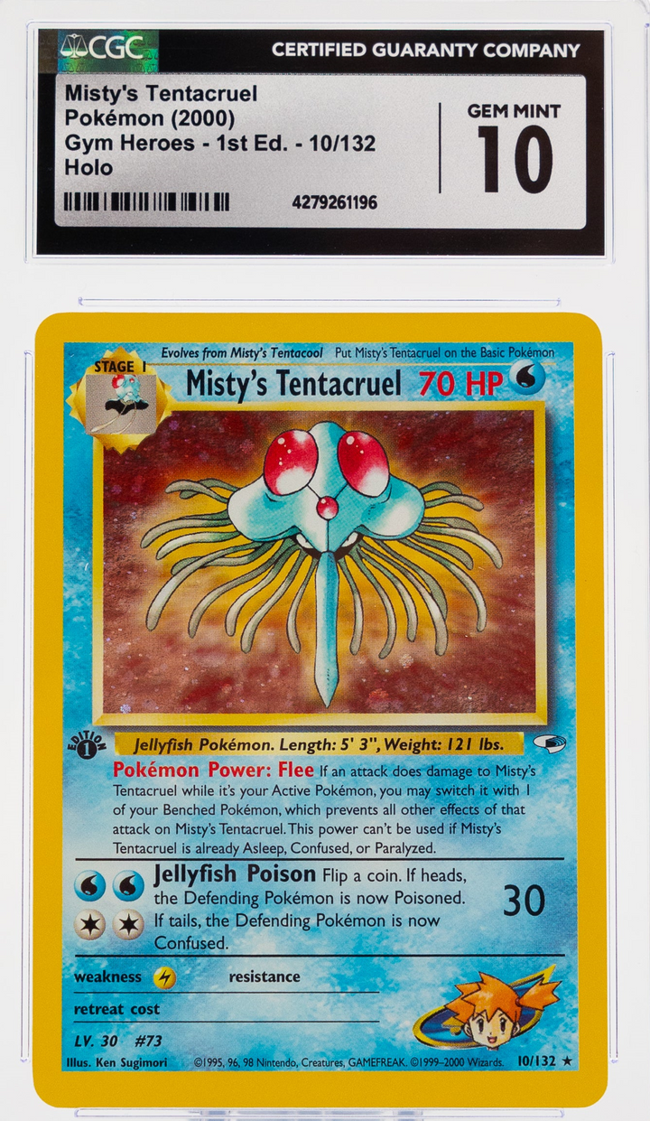 Misty's Tentacruel 10/132 Gym Heros 1st Edition - 2000 Pokemon - CGC 10