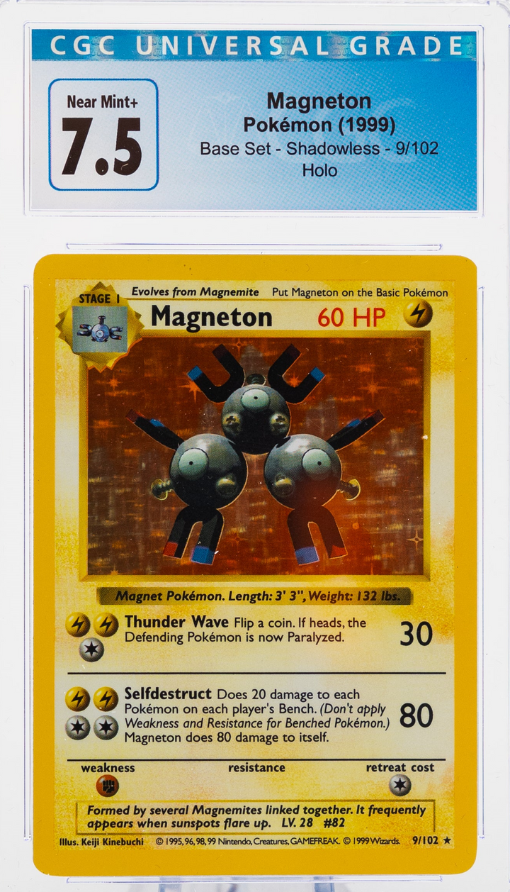 Magneton 9/102 Base Set Shadowless - 1999 Pokemon - CGC 7.5