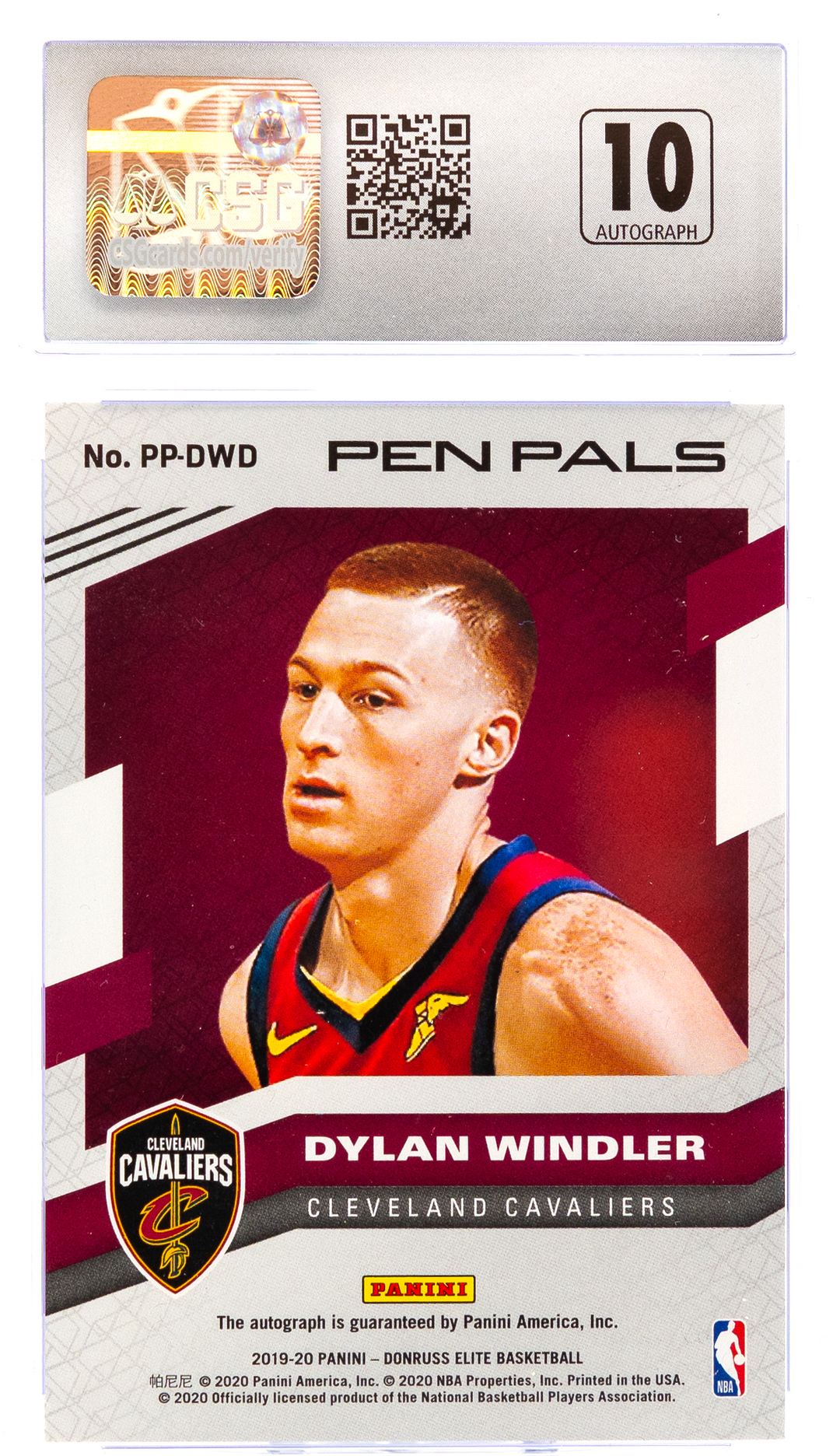 2019-20 Donruss Elite - Dylan Windler PP-DWD - Red /49 - CSG CGC 10 / 10