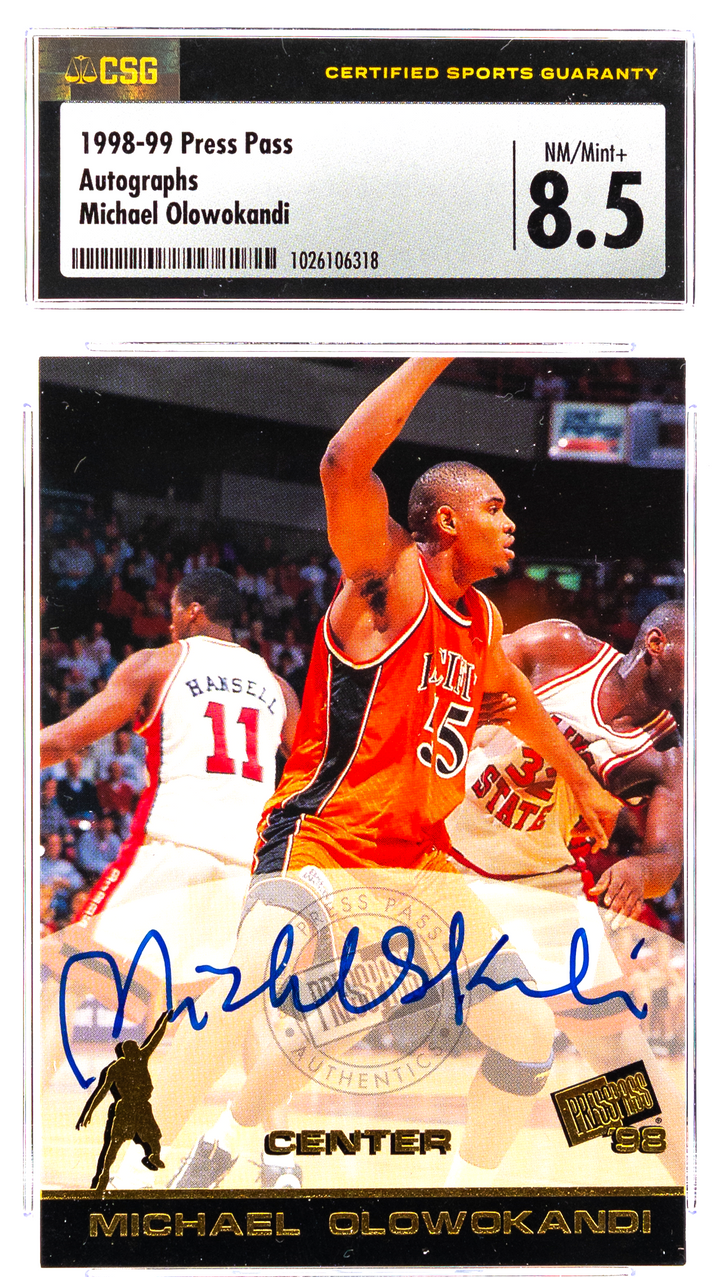 1998-99 Press Pass - Michael Olowokandi - Autographs - CSG CGC 8.5 / 10