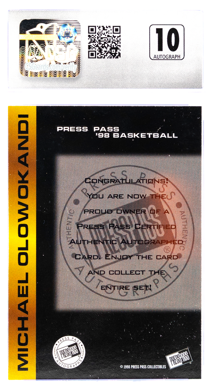 1998-99 Press Pass - Michael Olowokandi - Autographs - CSG CGC 8.5 / 10