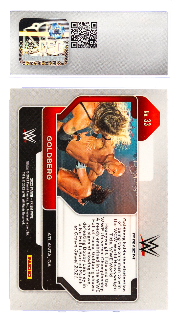 2022 Panini Prizm WWE - Goldberg 33 - Red White & Blue  - CSG CGC 9