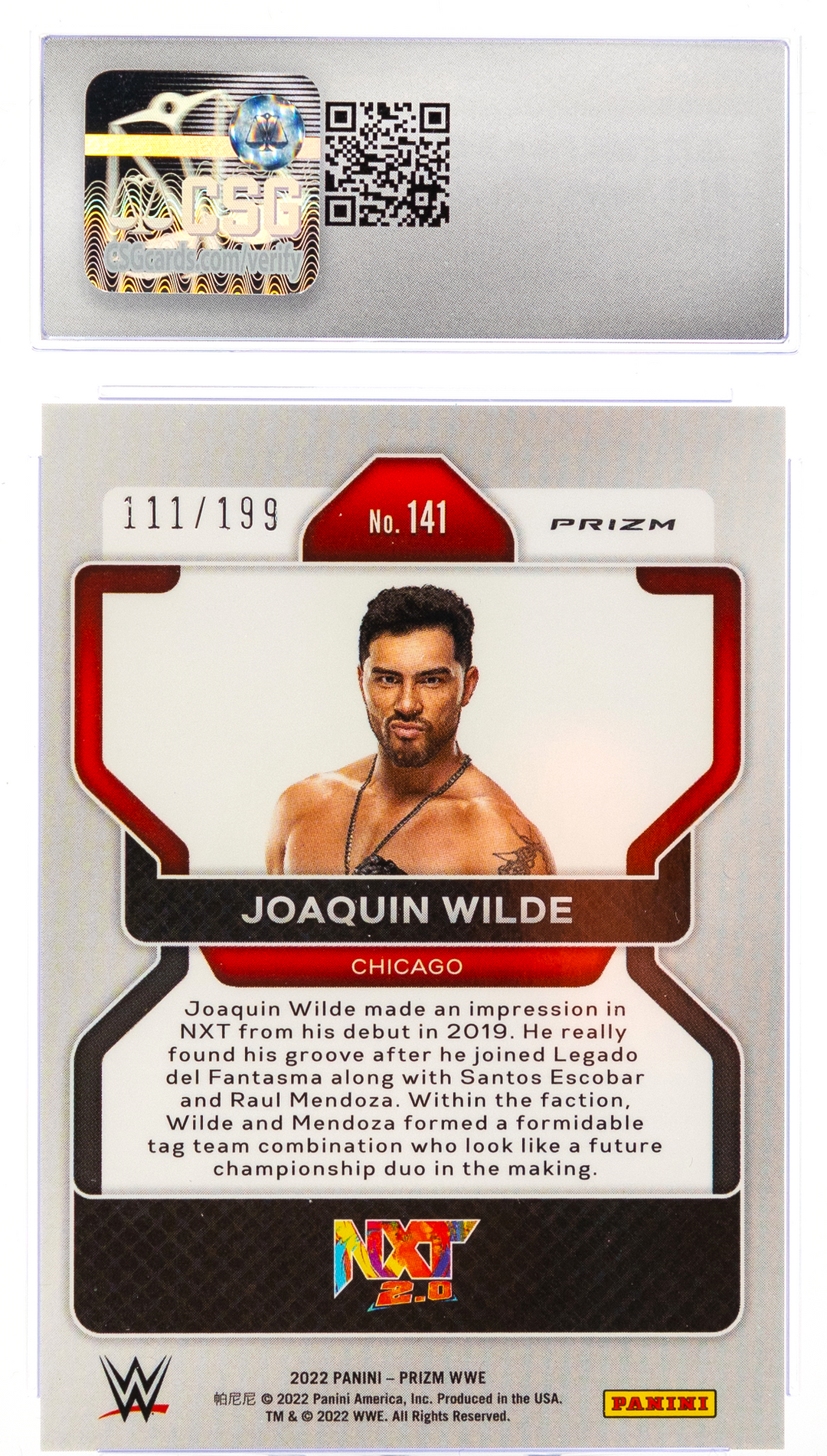 2022 Panini Prizm WWE - Joaquin Wilde 141 - Blue /199  - CSG CGC 7