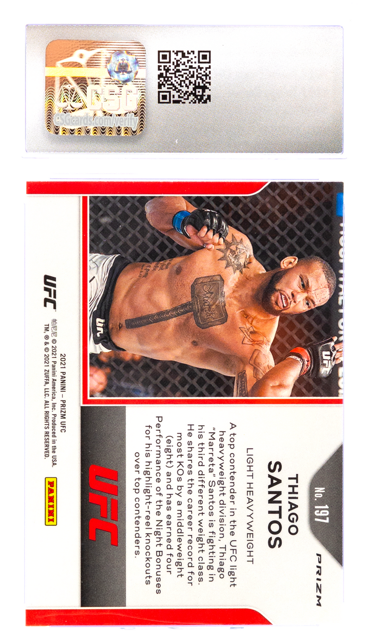 2021 Panini Prizm UFC - Thiago Santos 197  - Silver - CSG CGC 9.5