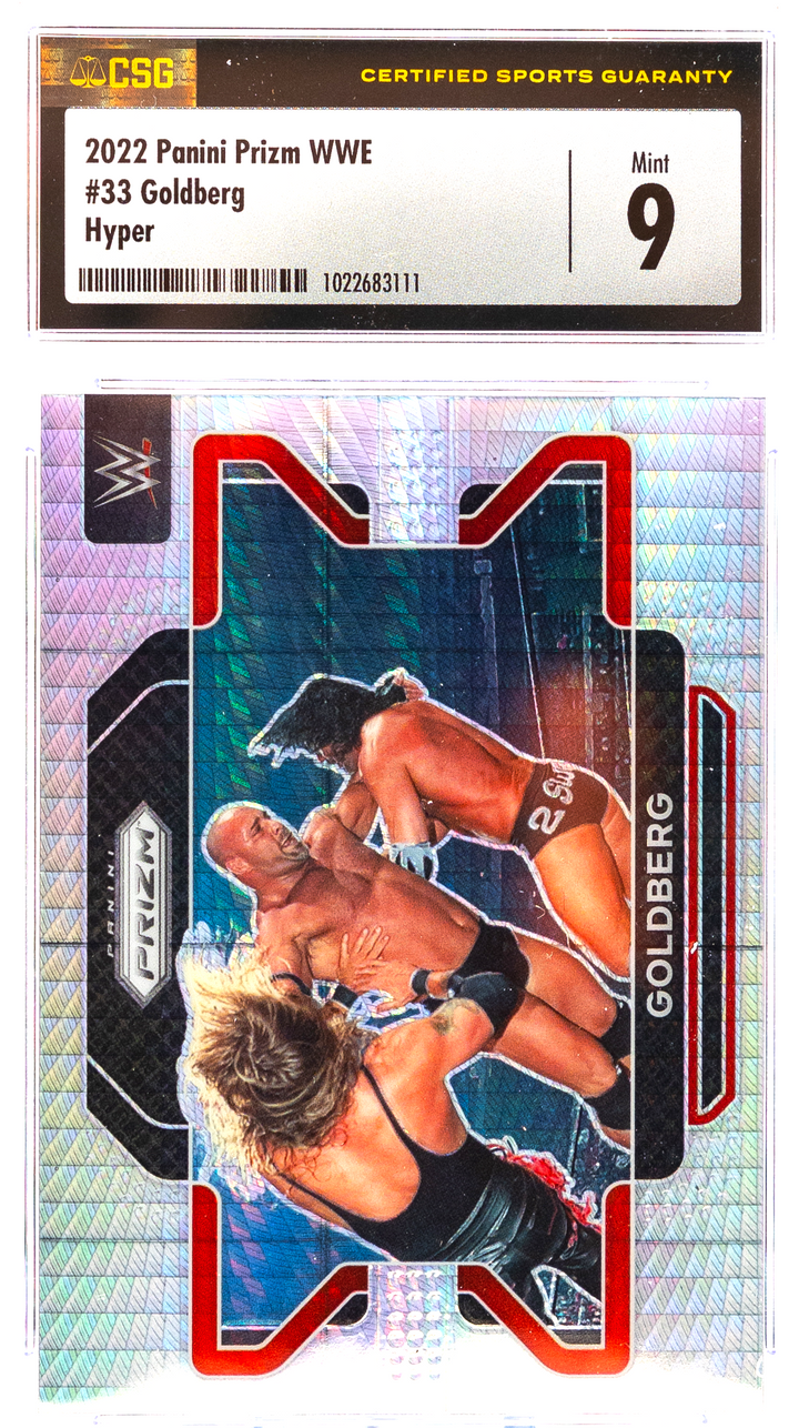 2022 Panini Prizm WWE - Goldberg 33 - Hyper - CSG CGC 9