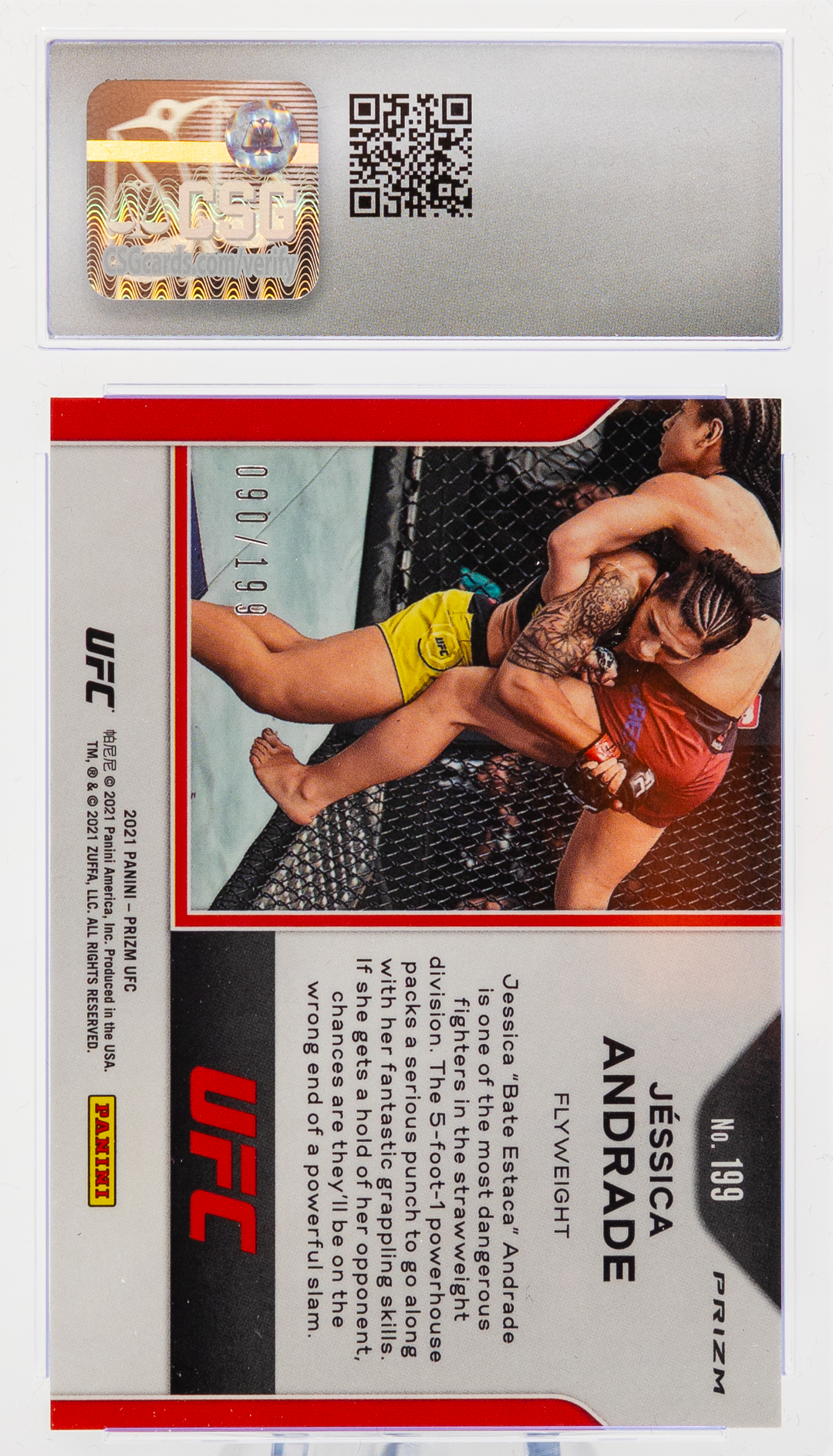 2021 Panini Prizm UFC - Jessica Andrade 199 - Blue /199 - CSG CGC 9