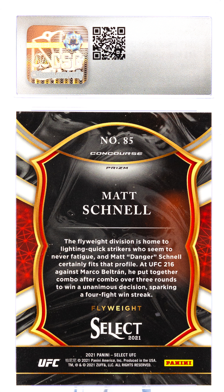 2021 Panini Select UFC - Matt Schnell 85 - Disco - CSG CGC 9