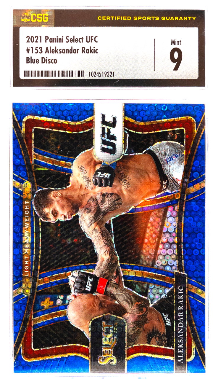 2021 Panini Select UFC - Aleksandar Rakic 153 - Blue Disco /99 - CSG CGC 9