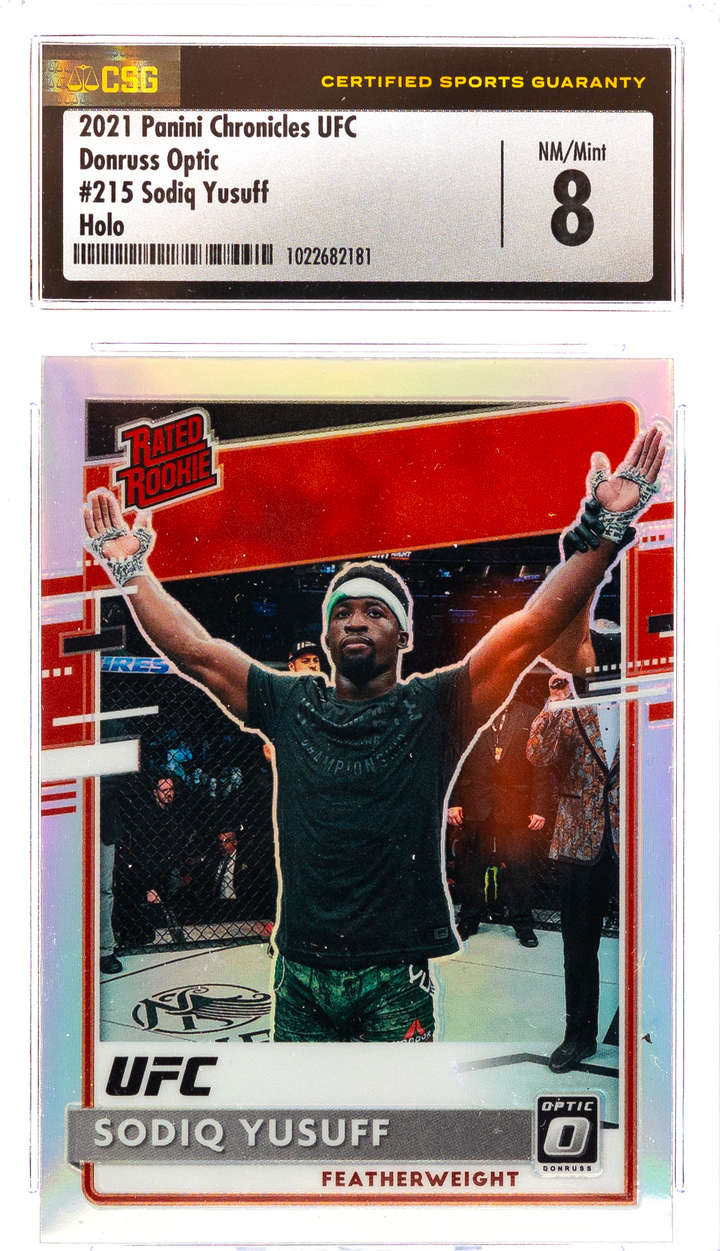 2021 Panini Chronicles UFC Donruss Optic - Sodiq Yusuff 215 - Holo - CSG CGC 8